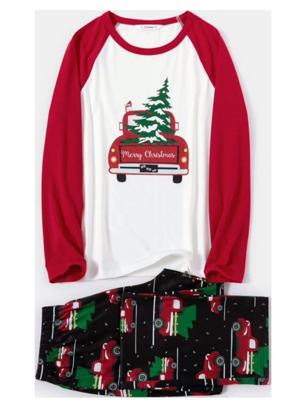 PatPat Women's Family Matching Red Truck Carrying Christmas Tree Pajamas Set M